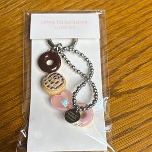 LANEIGE Pink and Brown Donut & Heart Charm Key Holder